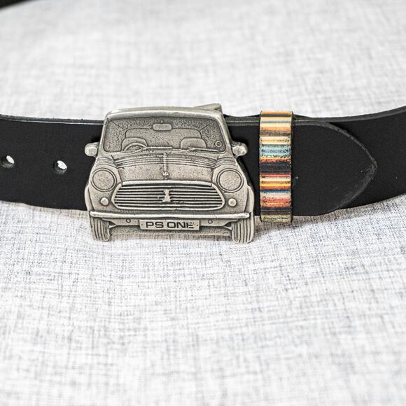 Black Leather Double Keeper Classic Suit Belt by Paul Smith  Paul Smith Mini Cooper Car Buckle Black Leather Belt Made In England Size 40